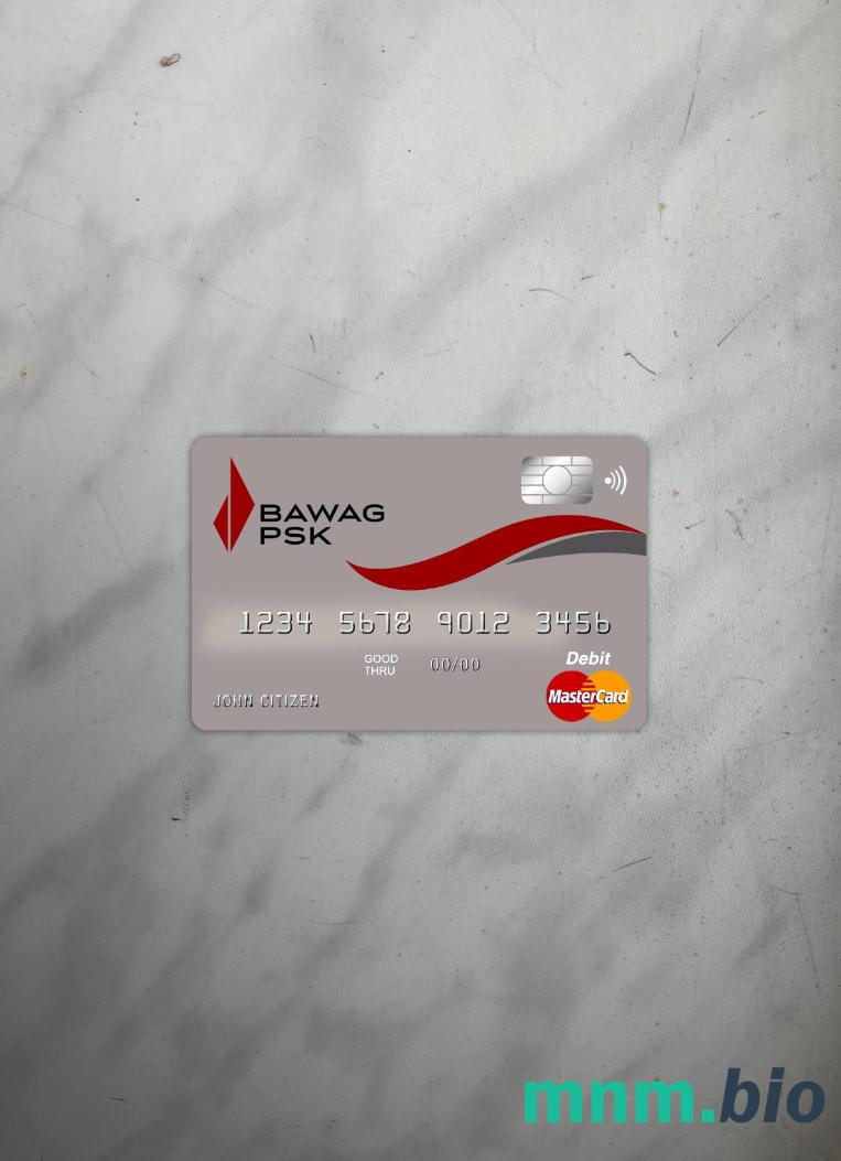 Austria Bawag PSK bank master card wygląd fotograficzny skan PSD + zdjęcie